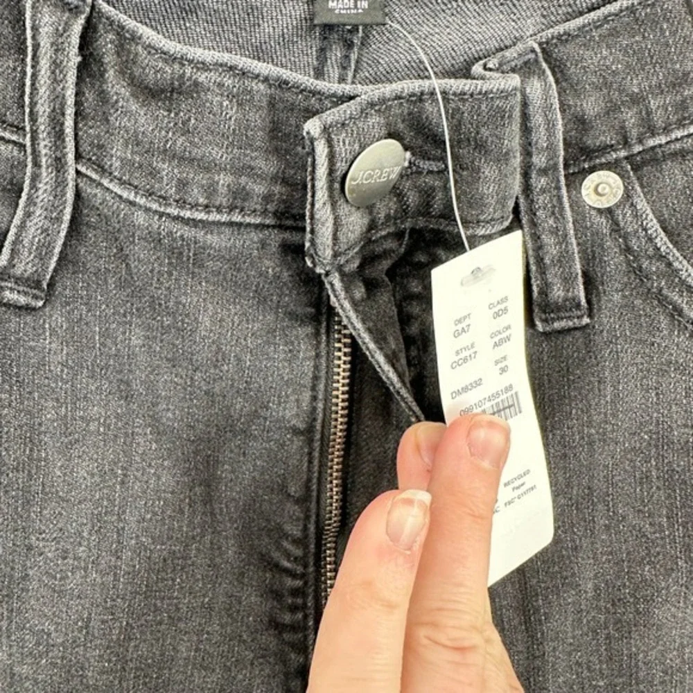 J. Crew Womens Size 30 High Rise Cropped NWT '96 Kick Out Jeans Black Wash Denim